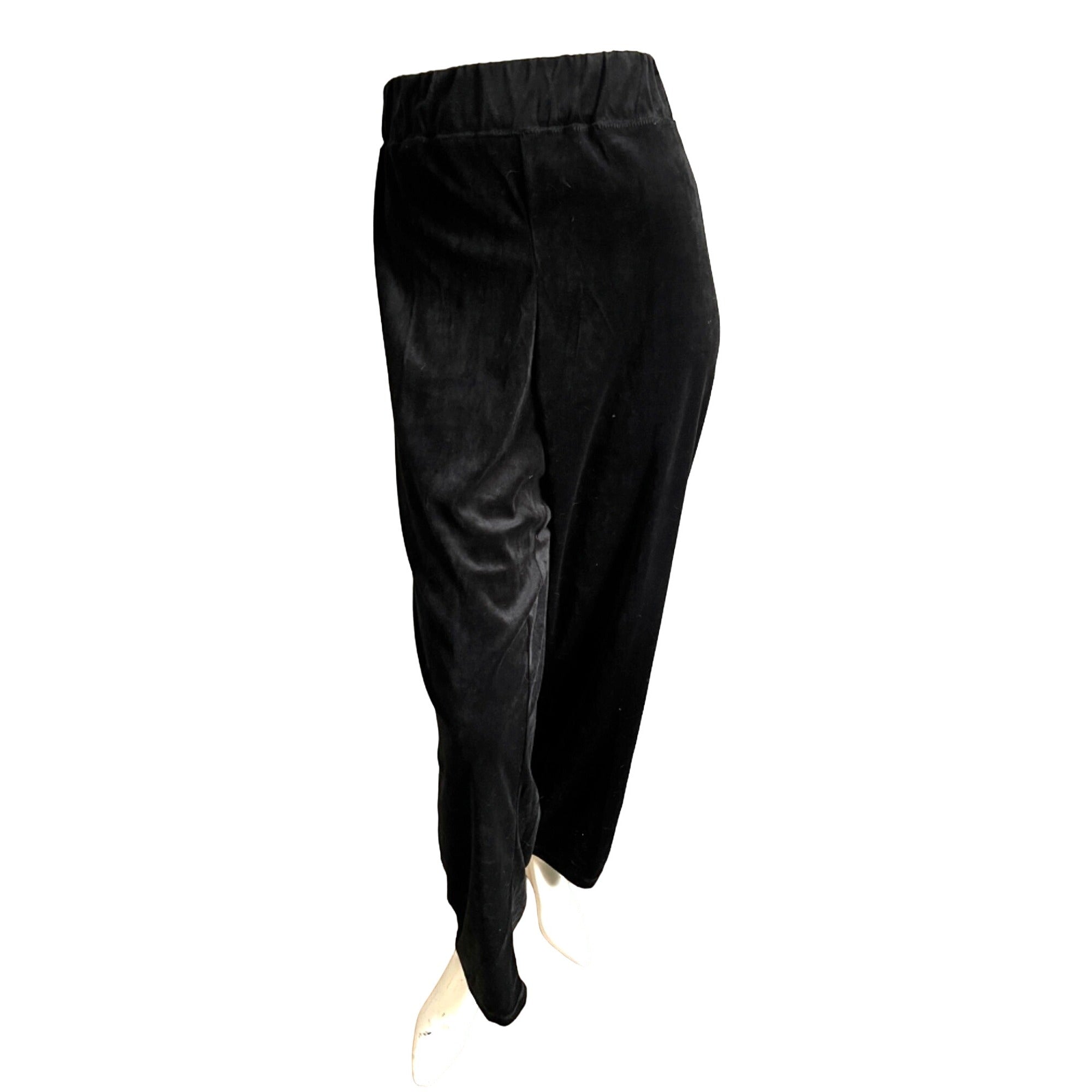 Vintage White Stag Black Velvet Pants Sz 2X Womens with Elastic Waistband Straight Leg
