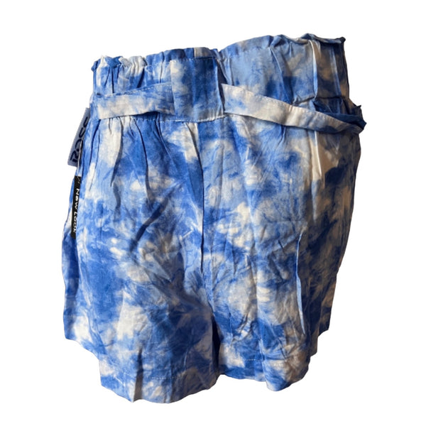 New Tie Dye Shorts from New Look Sz Small Womens Blue High Waisted w/ Pockets