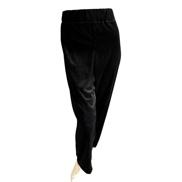 Vintage White Stag Black Velvet Pants Sz 2X Womens with Elastic Waistband Straight Leg