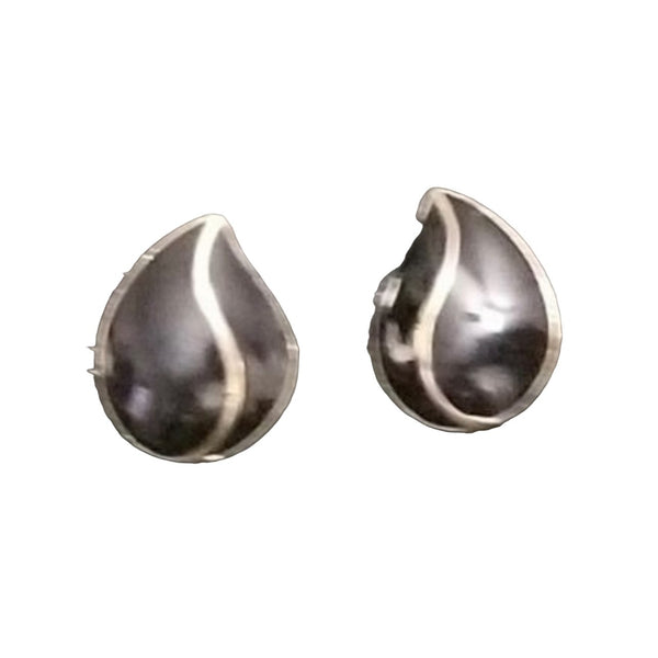 Vintage Black Tear Shaped Earrings Classic Elegant Costume Jewelry