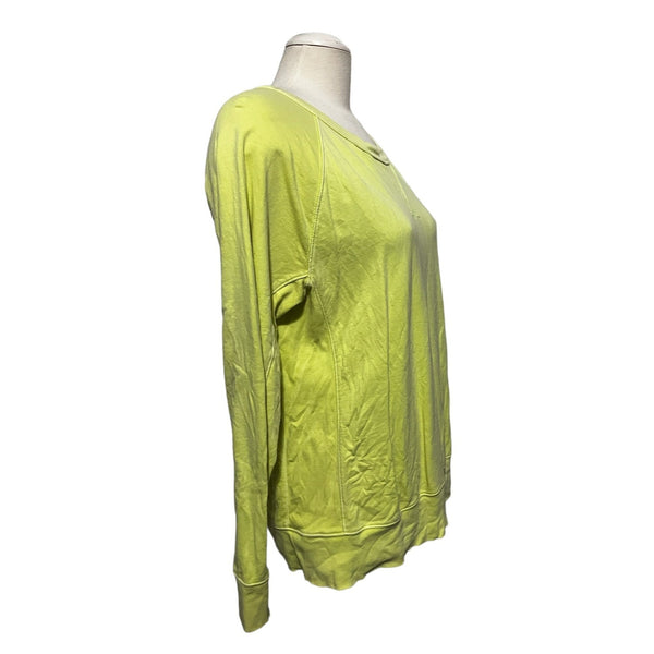 Gap Bright Yellow Cotton Crewneck Sweatshirt Sz Large Womens Long Sleeve Distressed